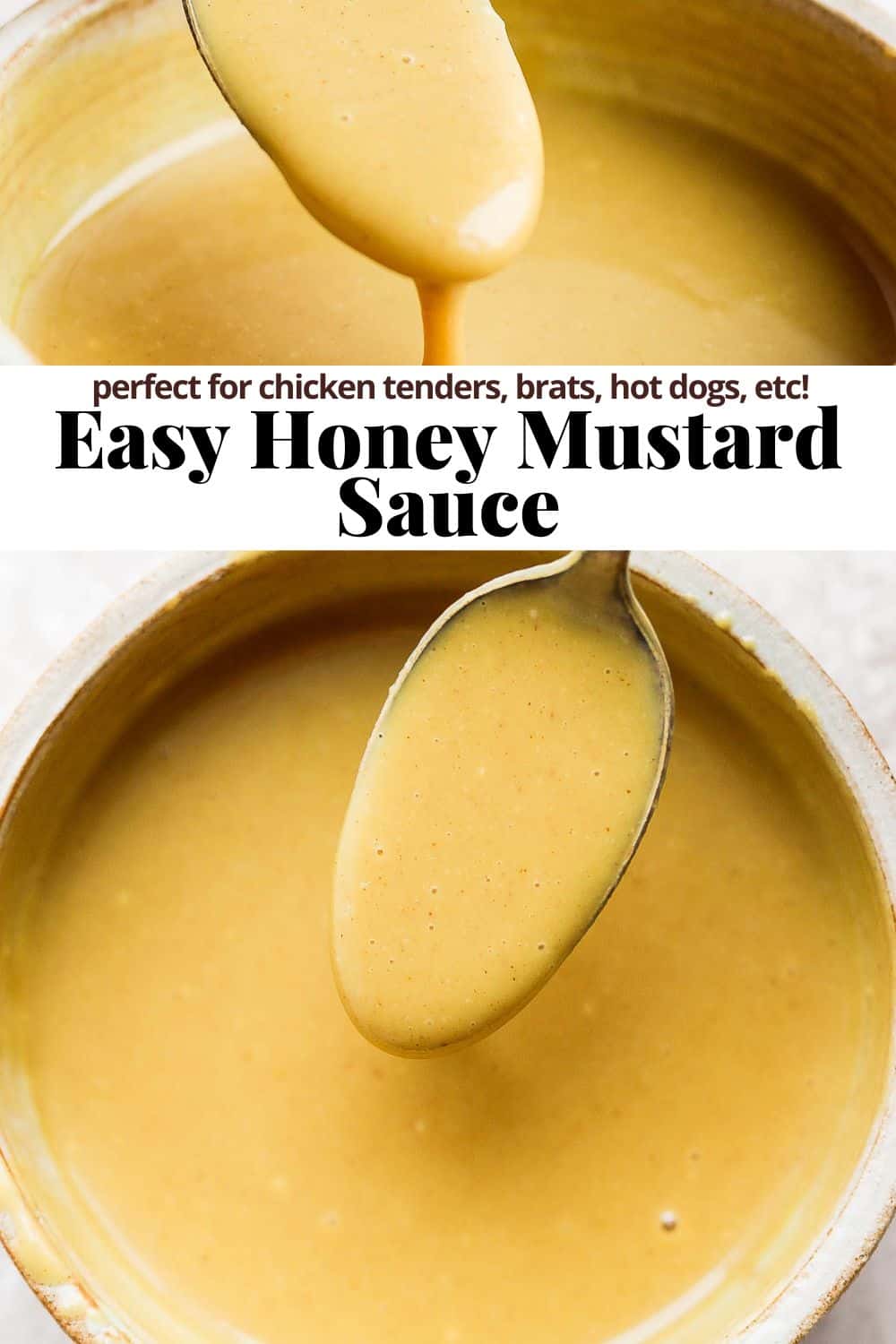 Pinterest image for easy honey mustard sauce.