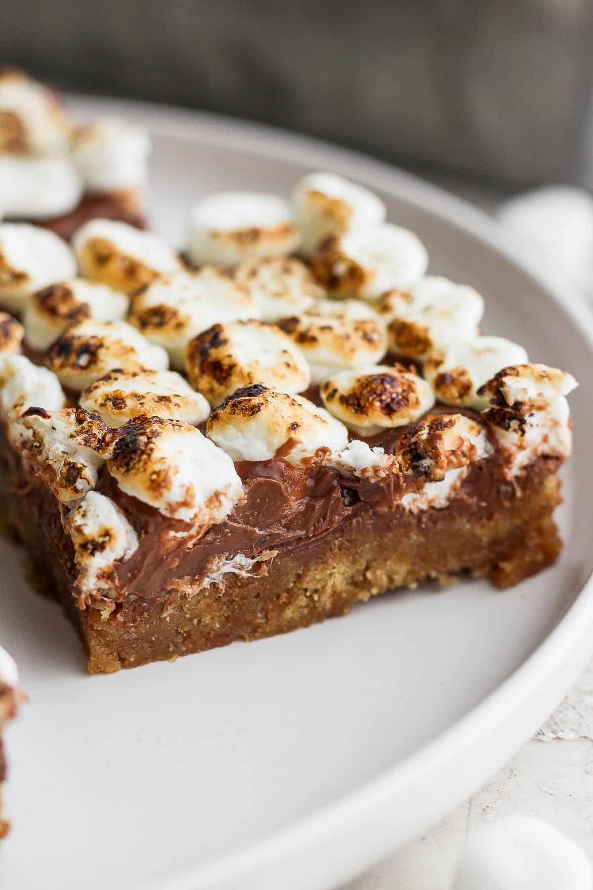 A s'mores bar on a plate.