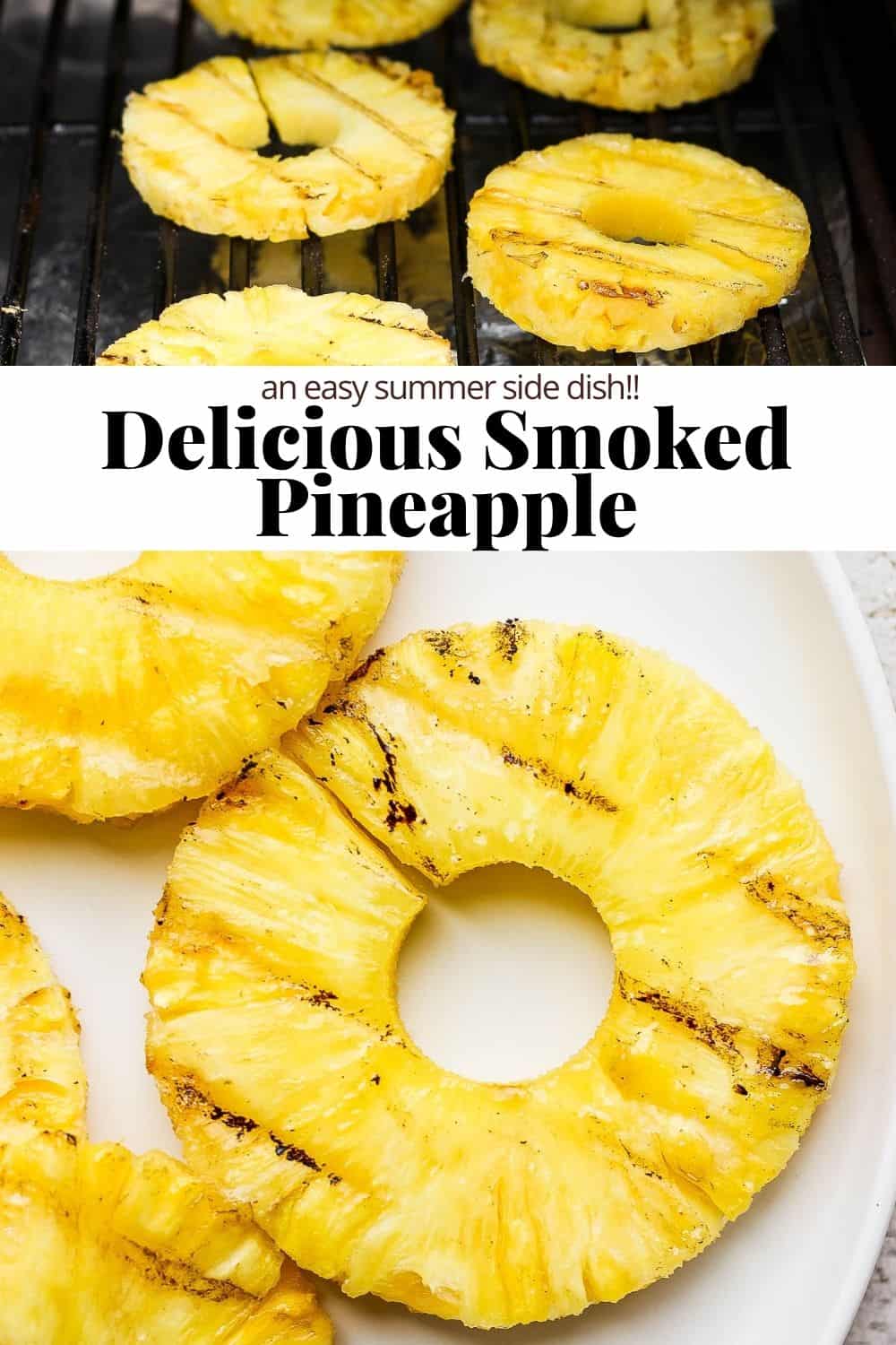 Pinterest image of smoked pineapple.