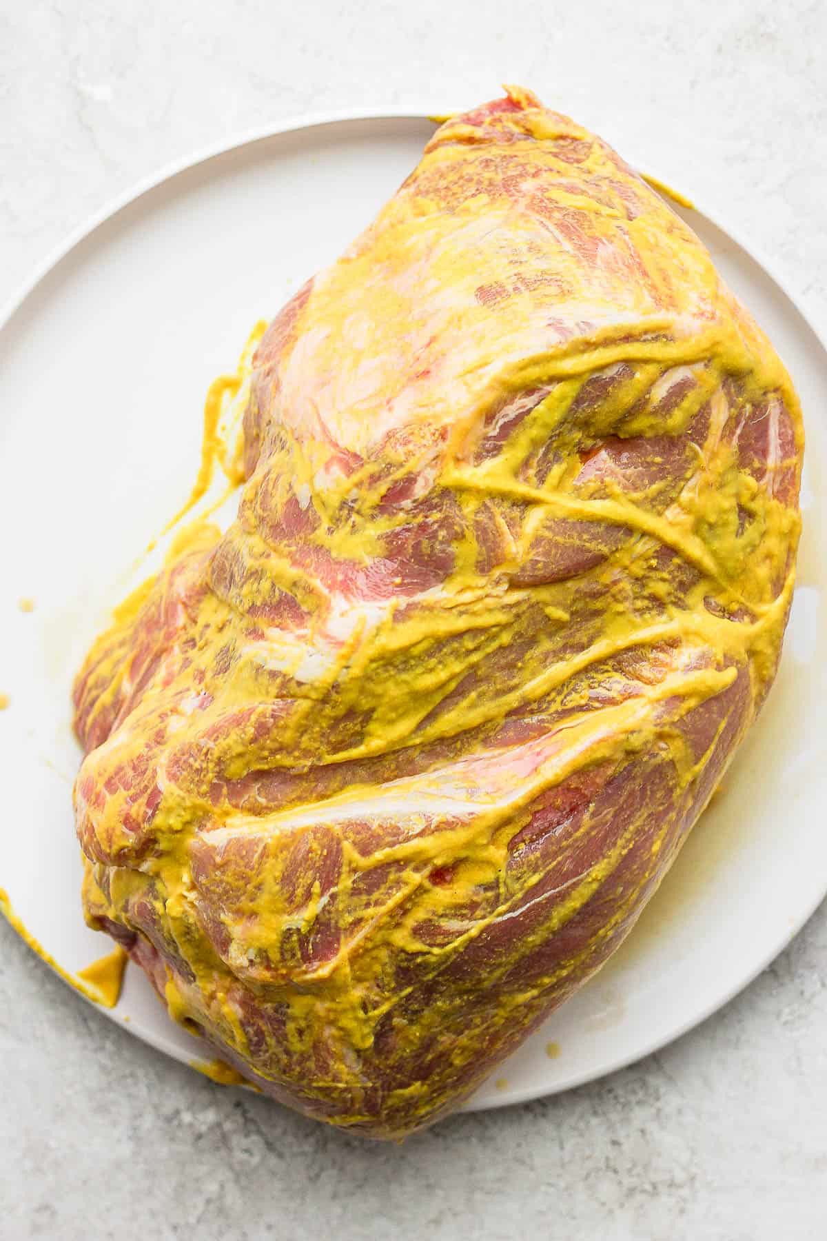 Mustard rub shop for pork shoulder