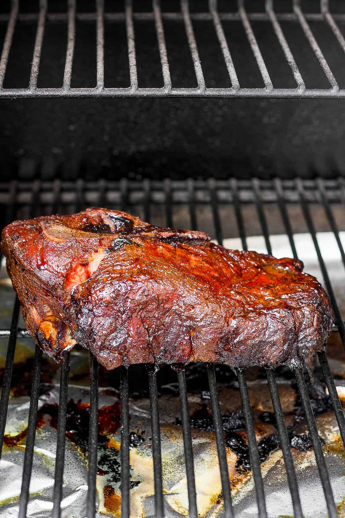 Pork butt on the smoker. 