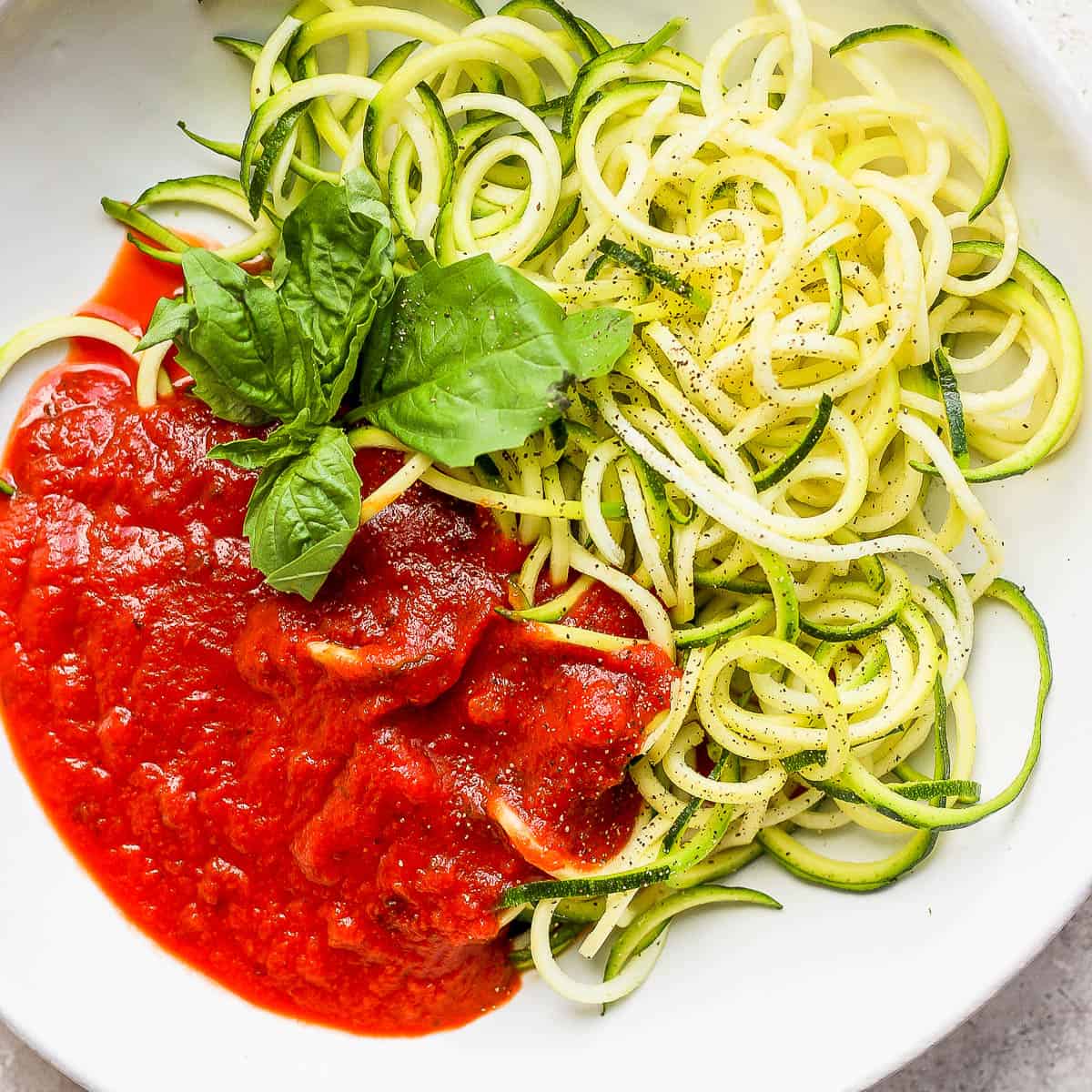 Zucchini Noodles With Crushed Tomato Sauce - Recipes