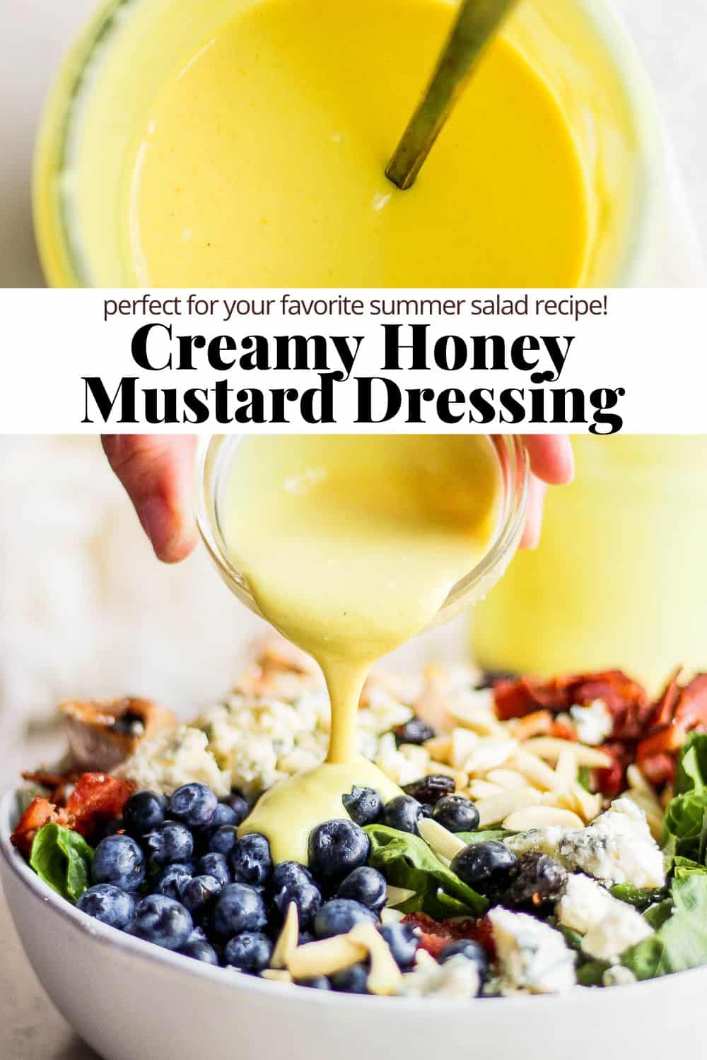 Pinterest image for honey mustard dressing.