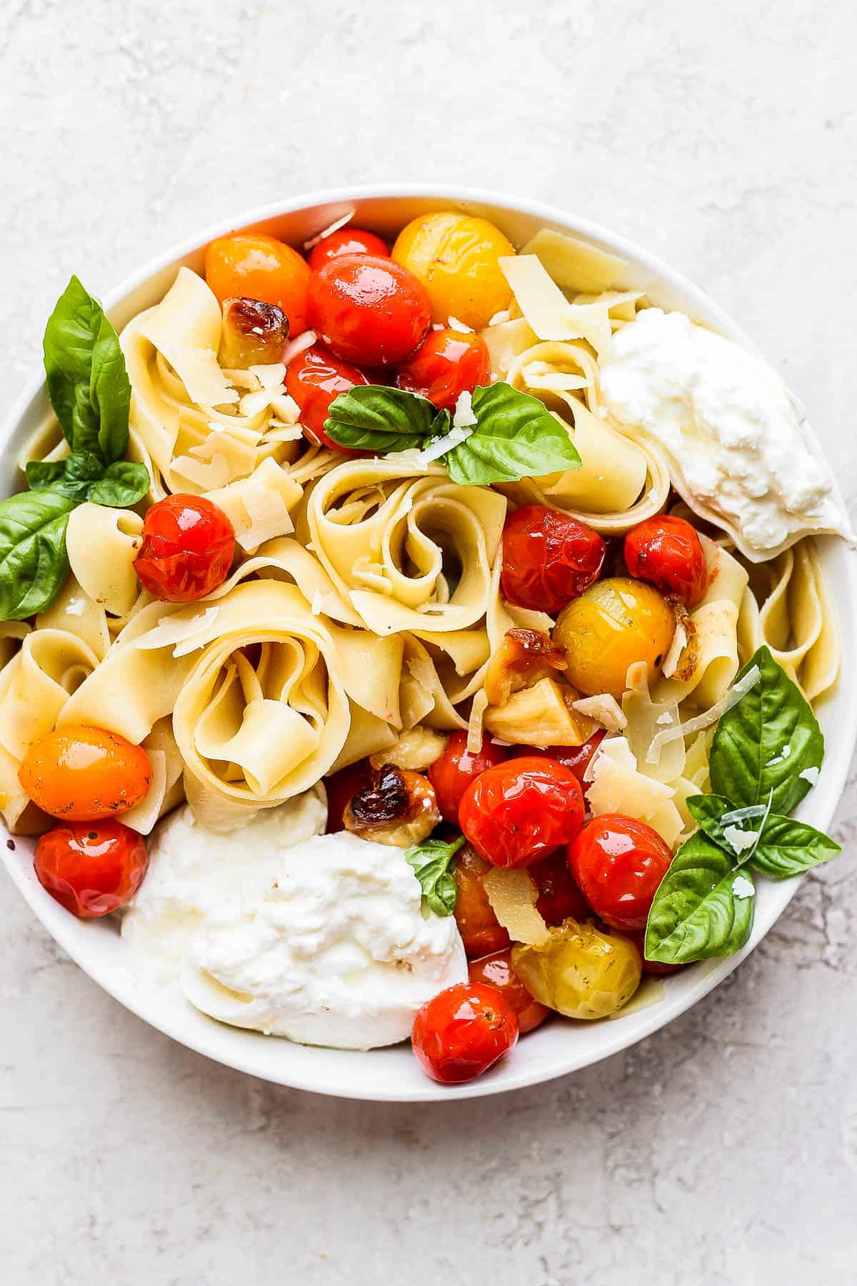 An easy late summer burrata pasta.