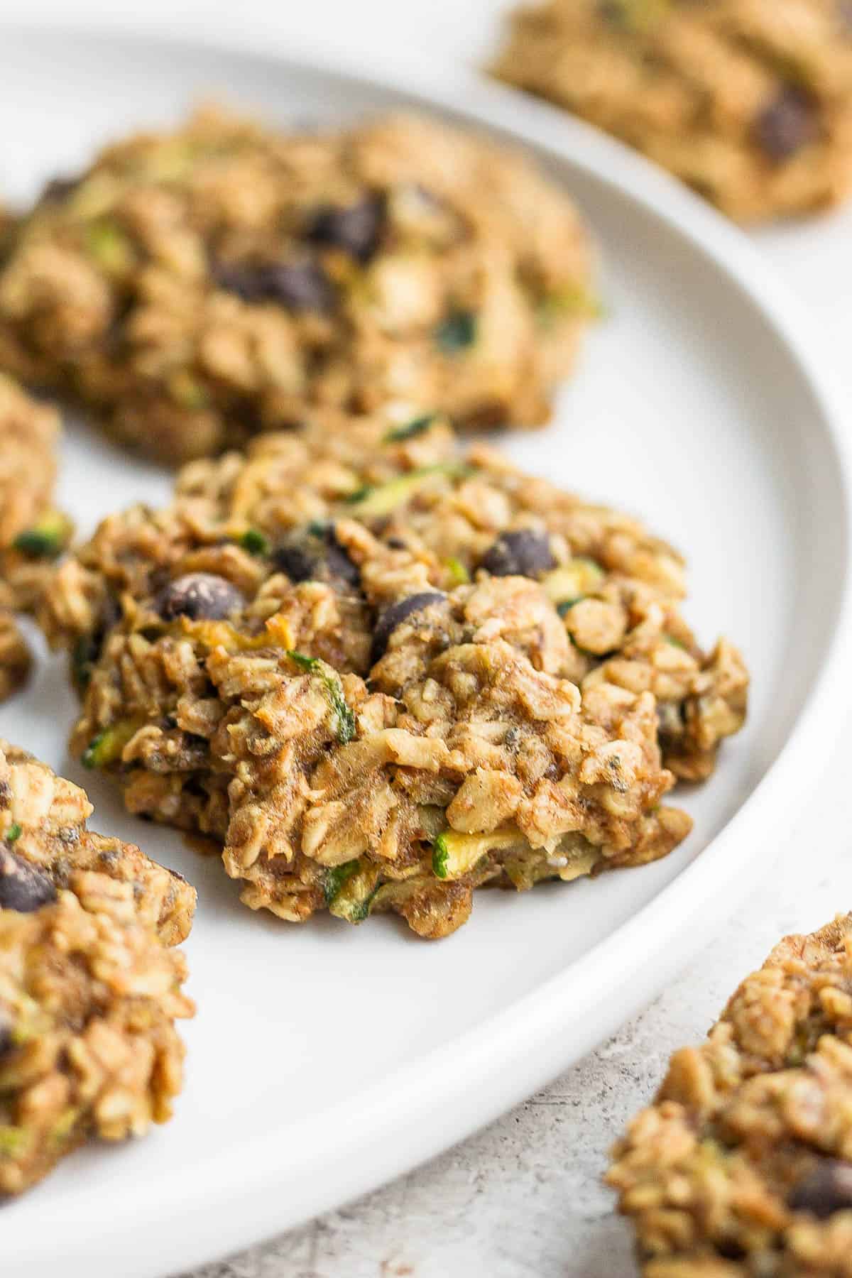 Zucchini cookies on a plate.