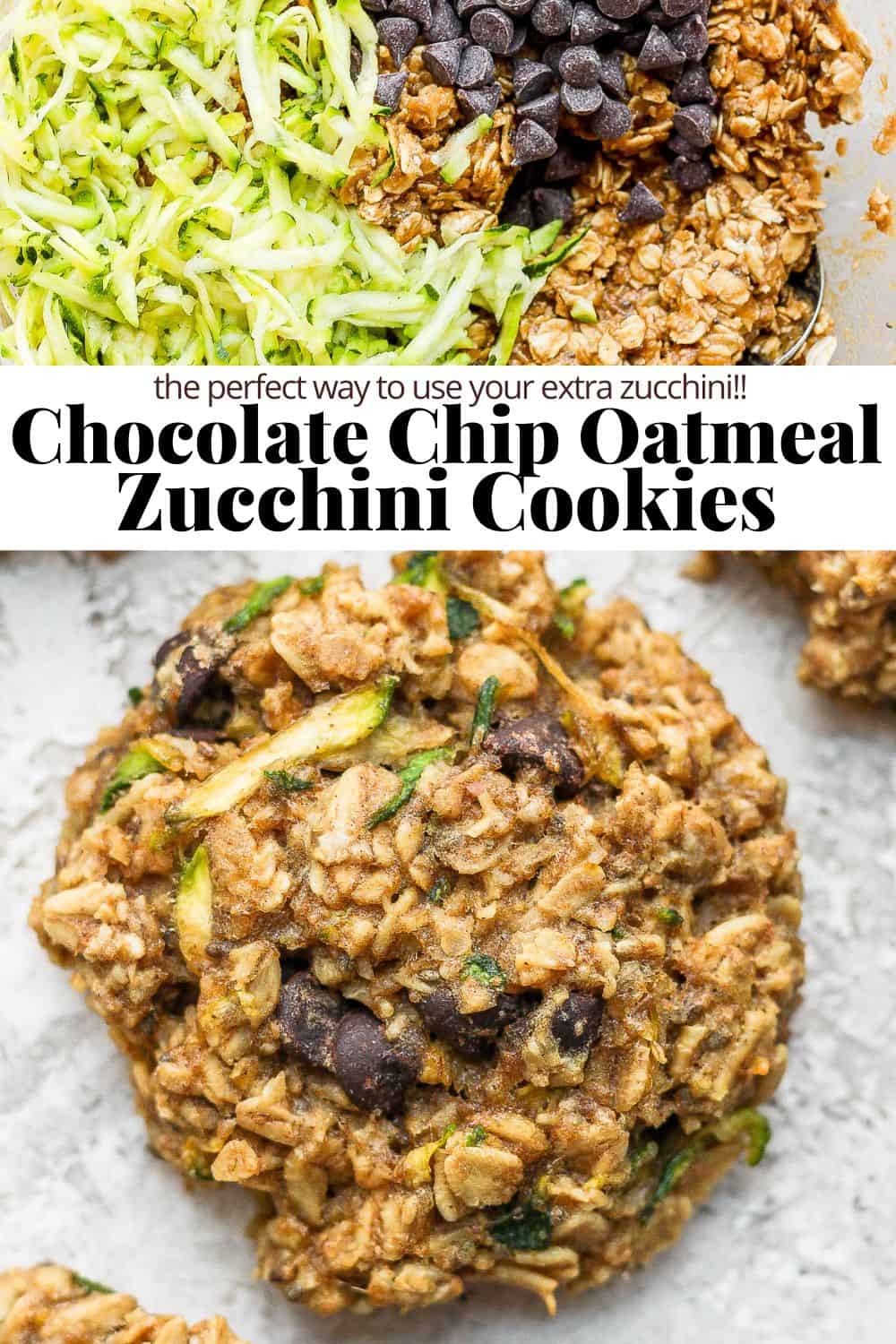 Pinterest image for zucchini cookies.