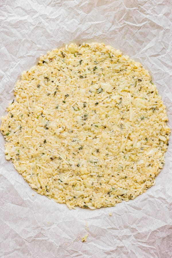 Cauliflower Pizza Crust - The Wooden Skillet