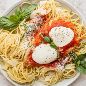 Easy baked chicken parmesan.
