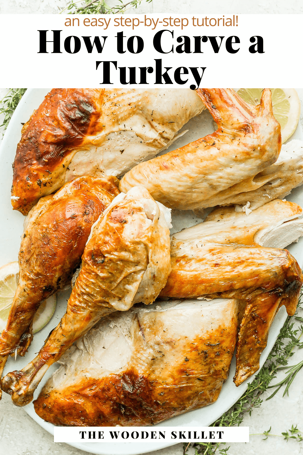 Pinterest image for how to carve a turkey.