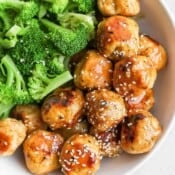 Easy orange chicken meatballs.