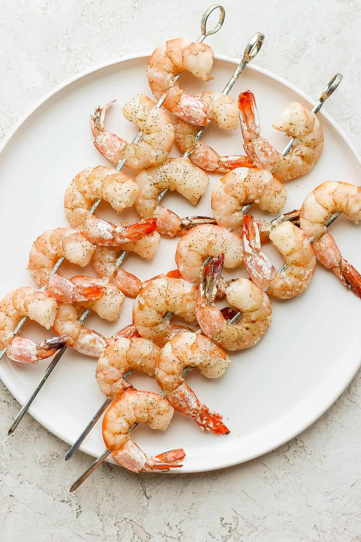 Smoked shrimp on skewers.