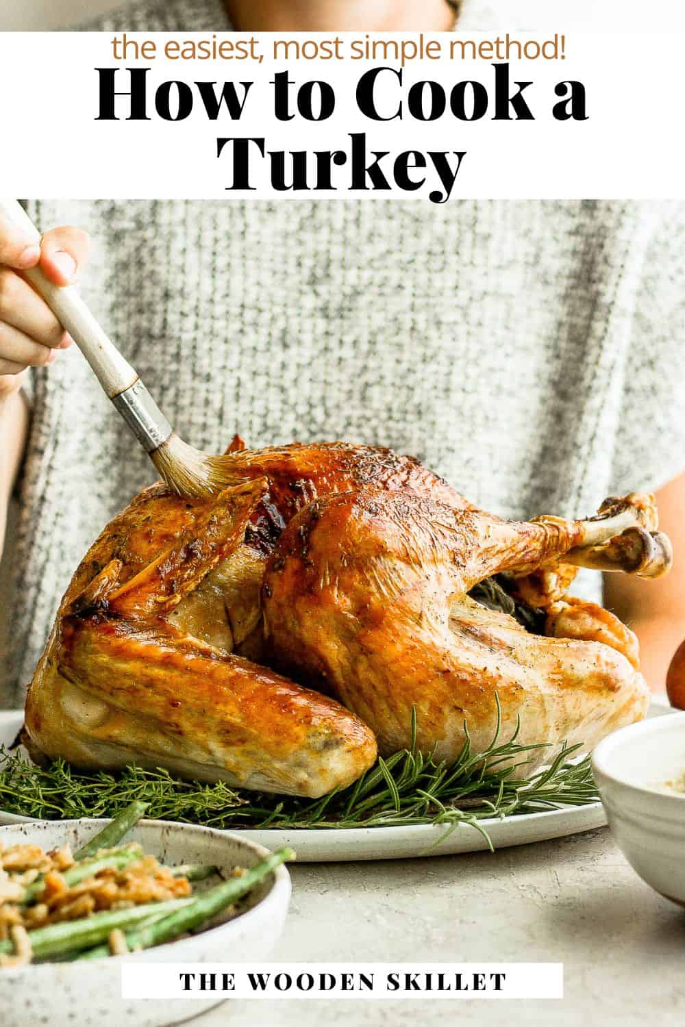 Pinterest image for how to cook a turkey.