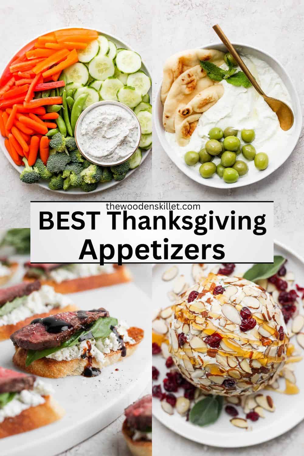 Four thanksgiving appetizer photos for pinterest.
