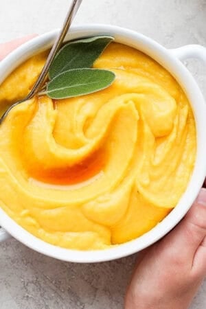Simple roasted butternut squash soup.