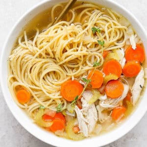 An easy slow cooker chicken noodle soup recipe.