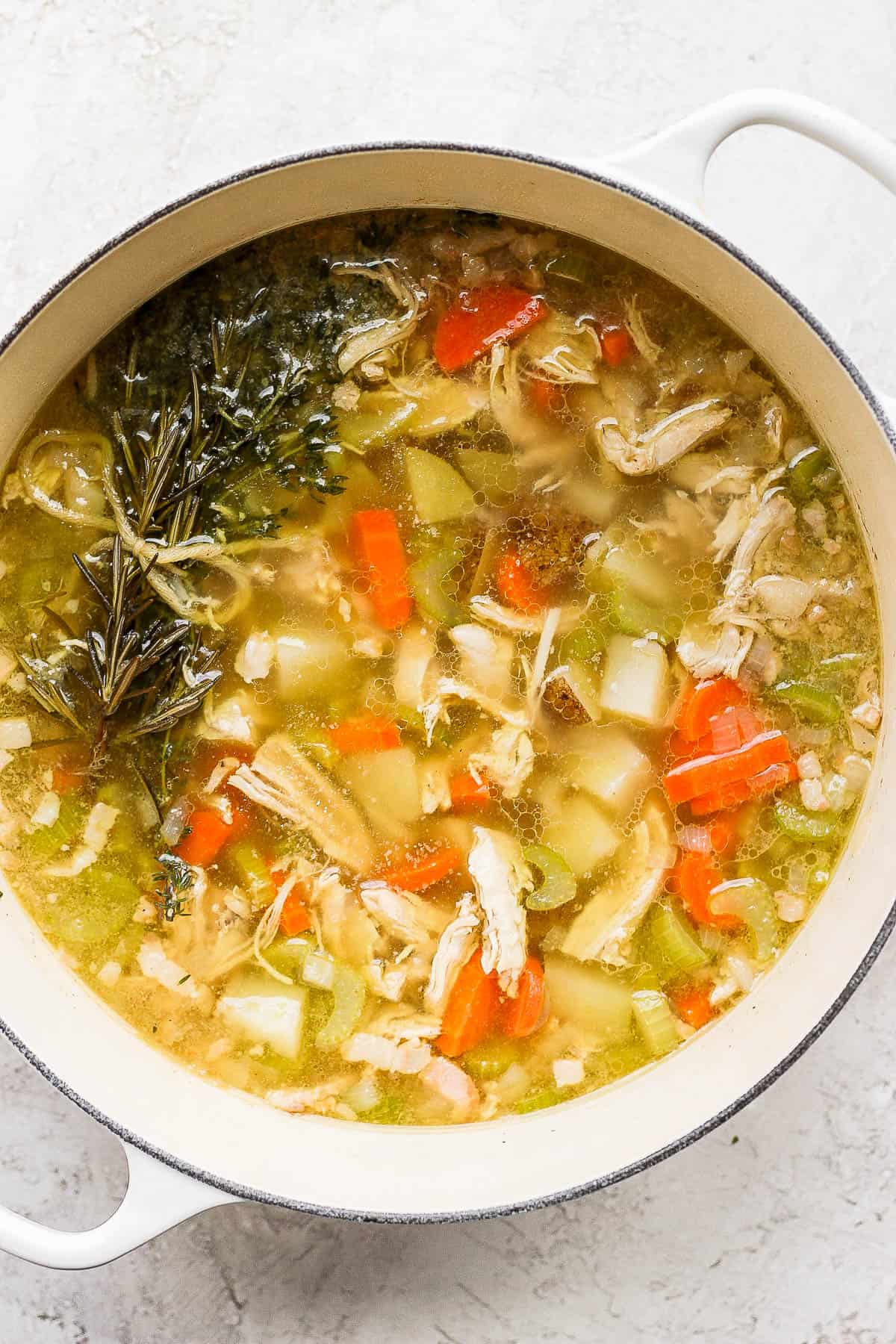 An easy and delicious chicken potato soup recipe.