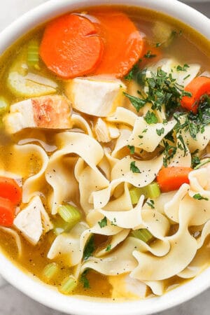 The best leftover turkey noodle soup.