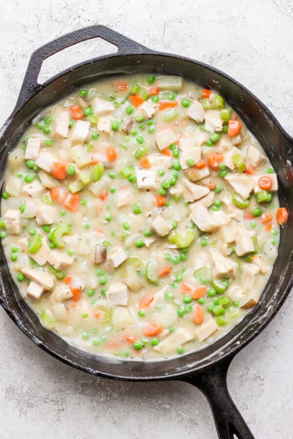 Turkey Pot Pie with Biscuits The Wooden Skillet