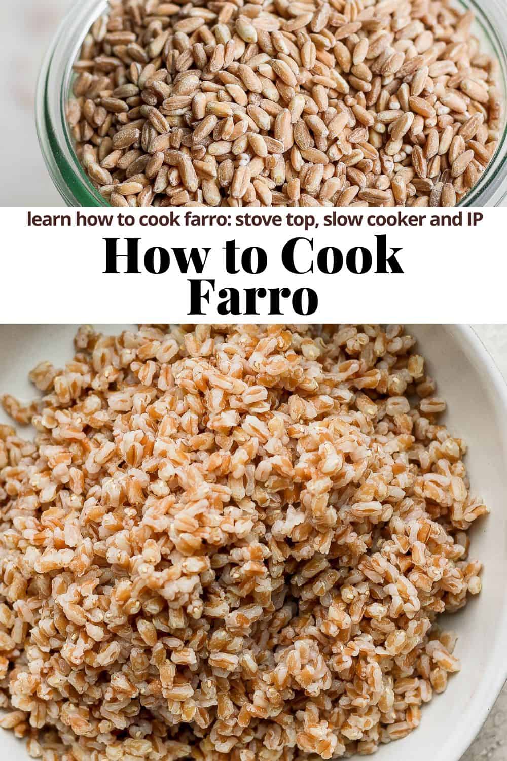 Pinterest image for how to cook farro.