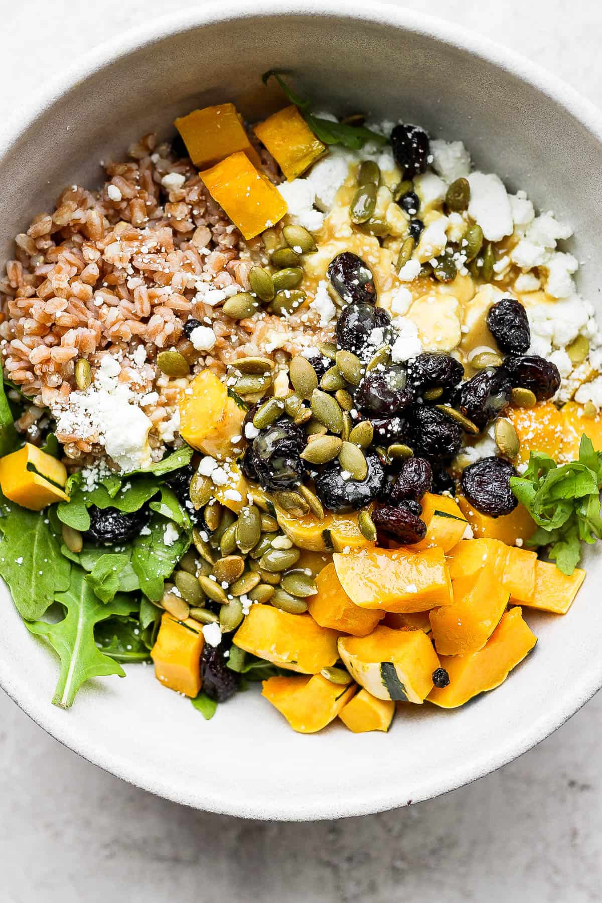 The best fall salad made with farro.