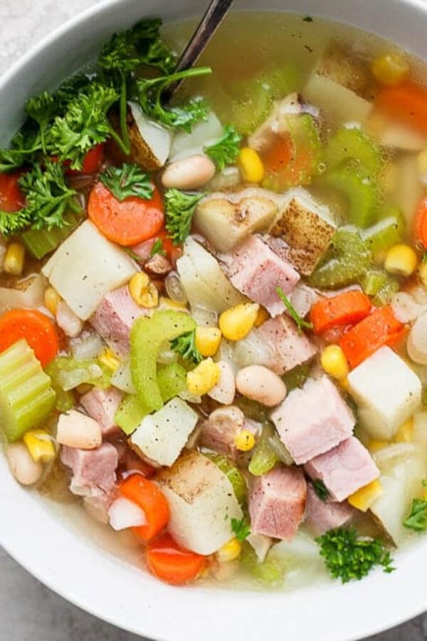 Easy leftover ham bone soup recipe.