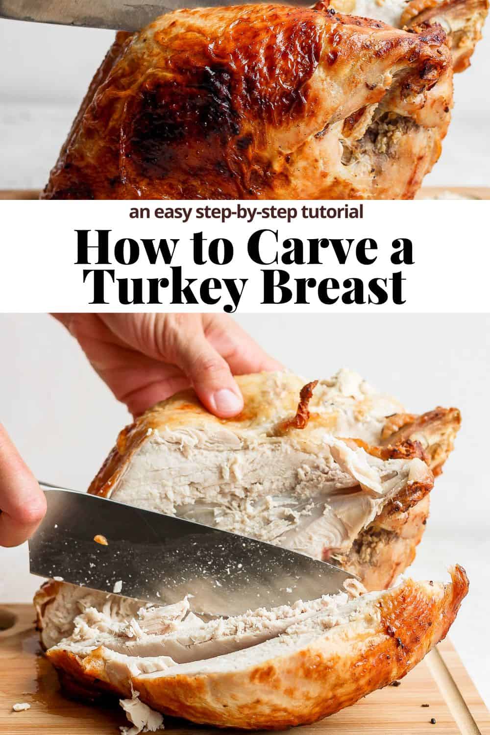 Pinterest image for how to carve a turkey breast.
