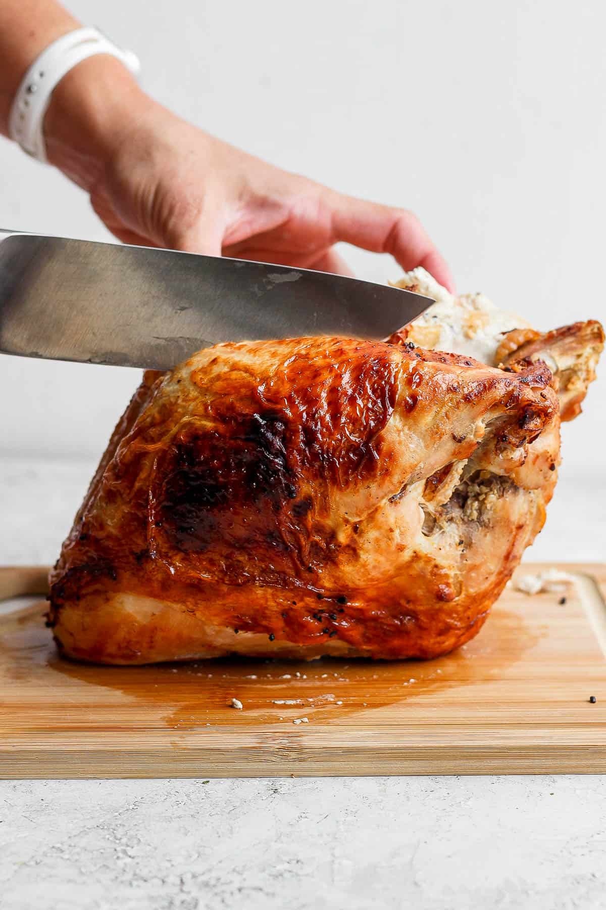 How to easily carve a turkey breast.