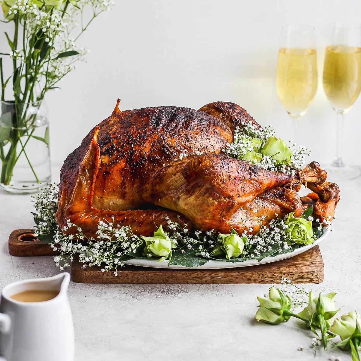 A butter and sage roasted turkey recipe.