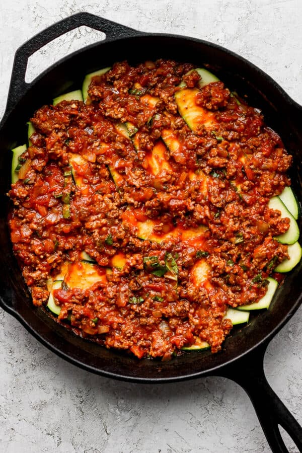 Zucchini Lasagna With Meat Sauce - The Wooden Skillet