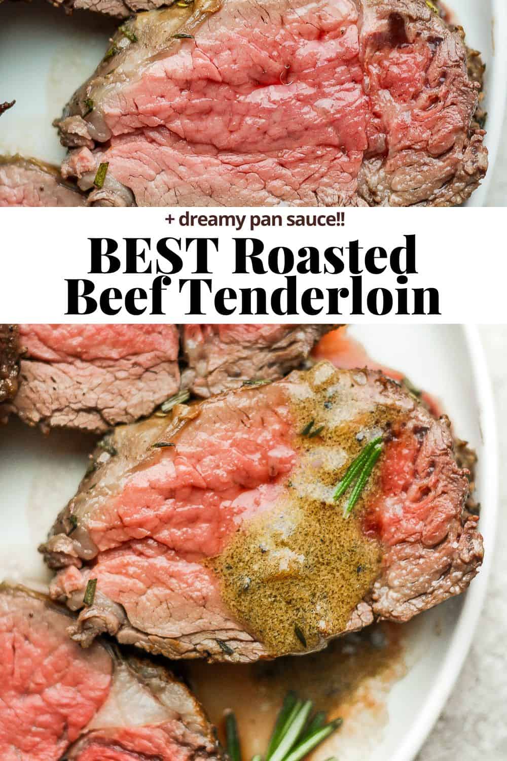Pinterest image for beef tenderloin.
