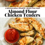 Pinterest image for almond flour chicken tenders.