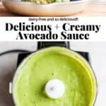 Pinterest image for creamy avocado sauce.