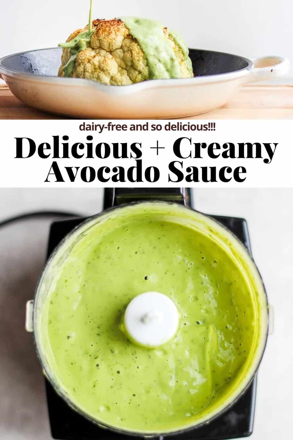Pinterest image for avocado sauce.