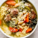 Bowl of Italian wedding soup