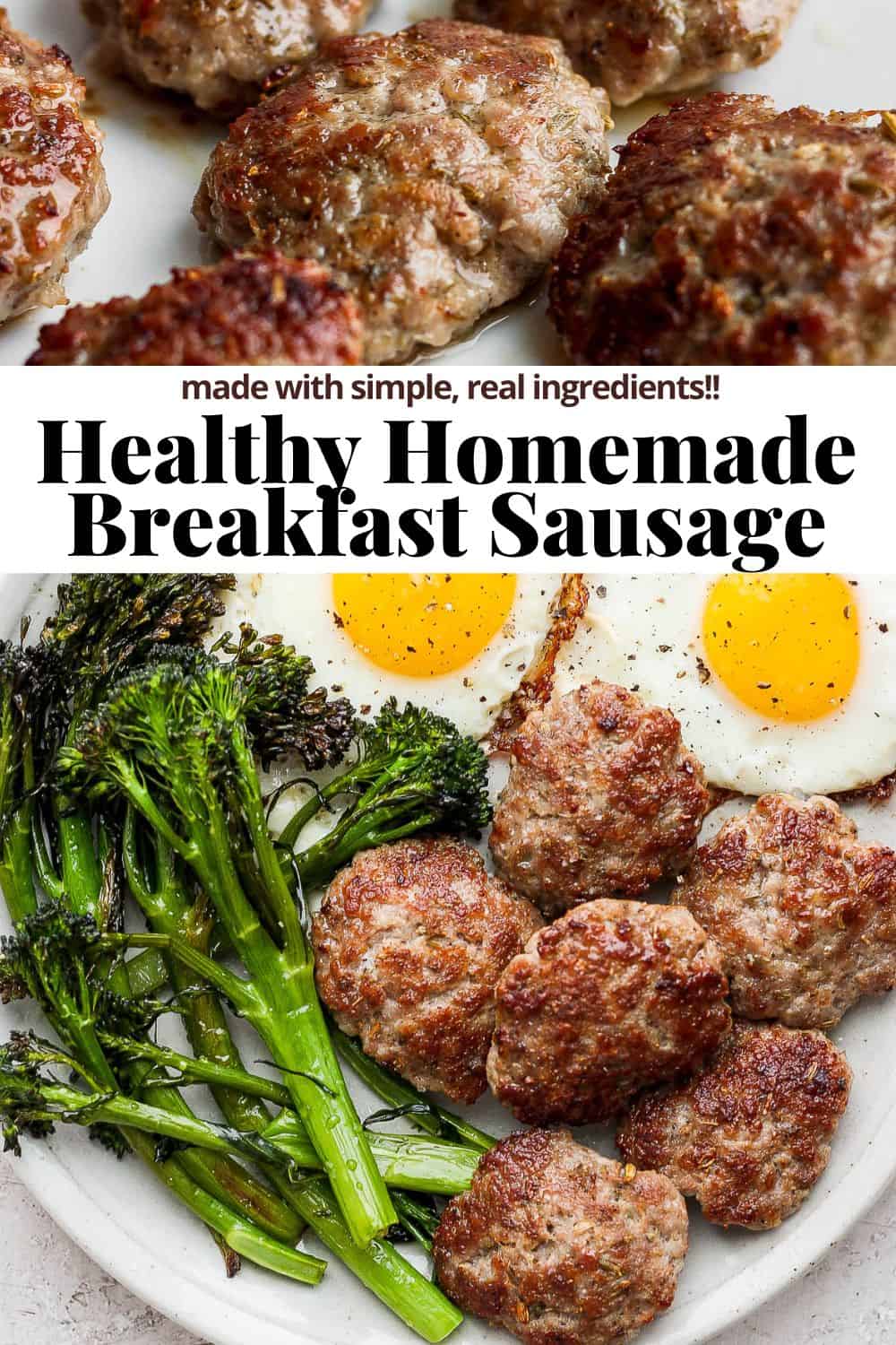Pinterest image for healthy breakfast sausage.