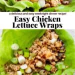 Pinterest image for chicken lettuce wraps.