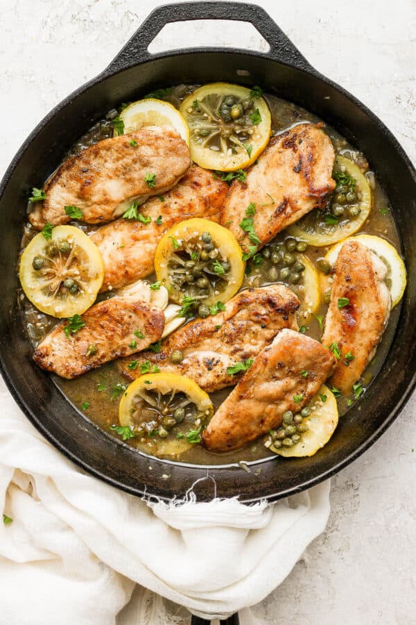 Chicken Piccata Pasta - The Wooden Skillet