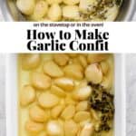 Pinterest image for garlic confit.