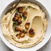 The best roasted garlic hummus recipe.