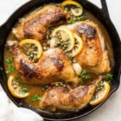 Braised lemon garlic chicken recipe.