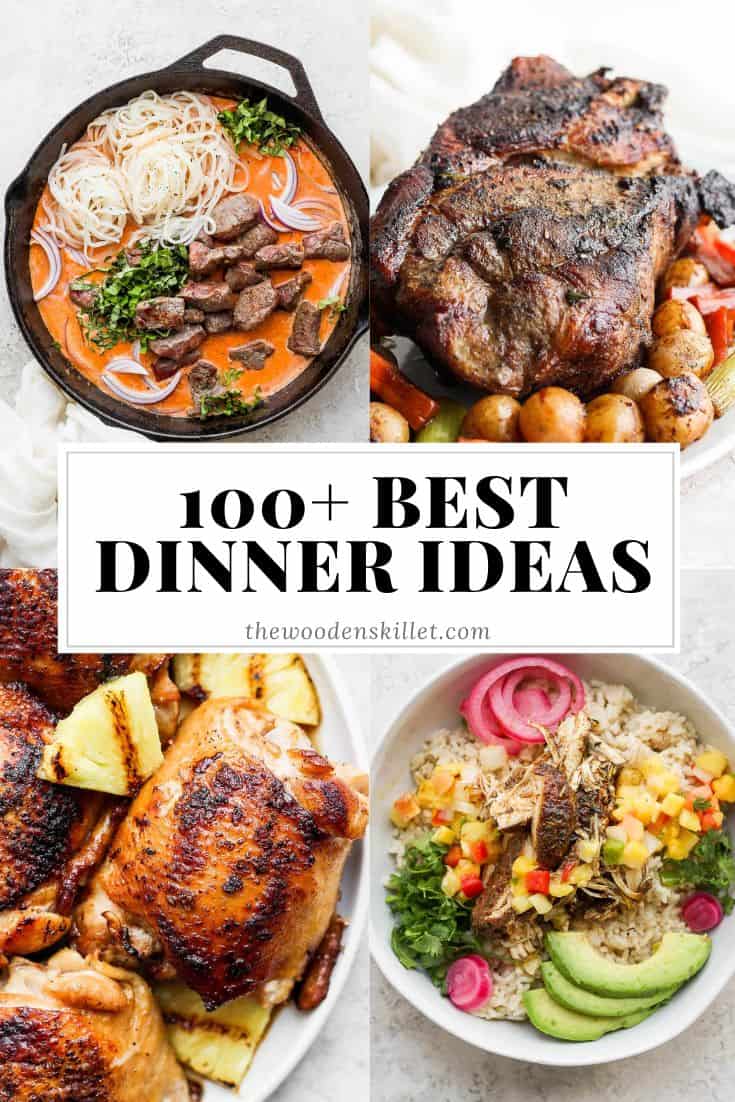 list of dinner ideas pinterest pin.