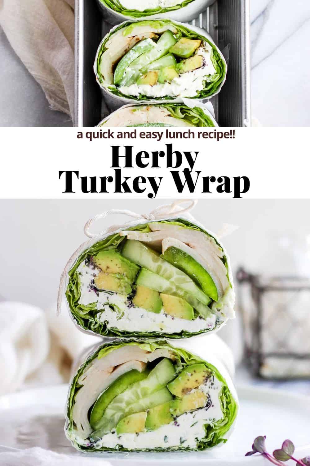 Pinterest image for turkey lettuce wraps.