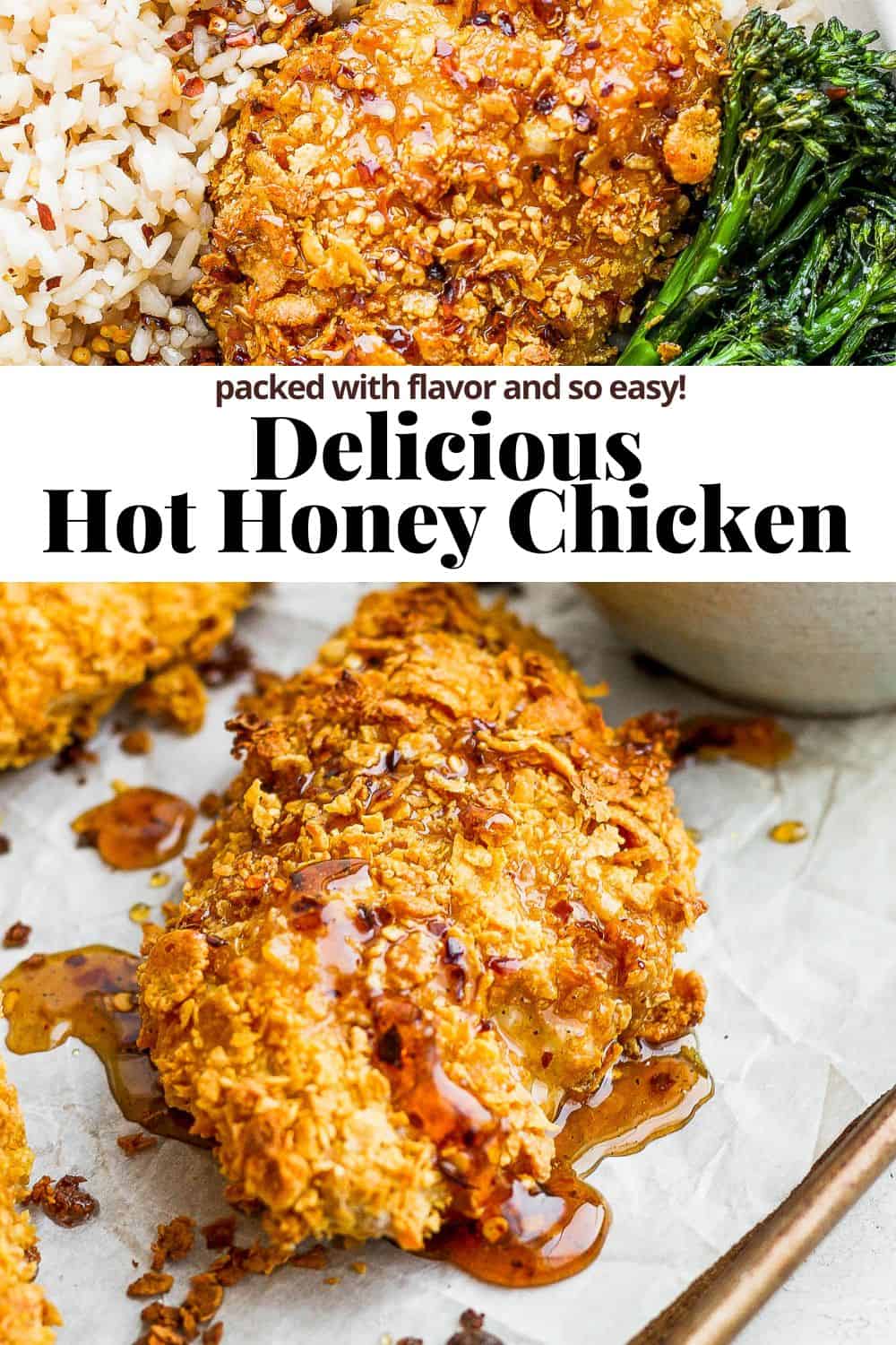 Pinterest image for hot honey chicken.