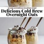 Pinterest image for cold brew overnight oats.