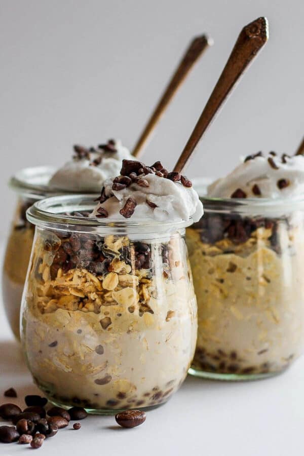 Easy cold brew coffee overnight oats recipe.