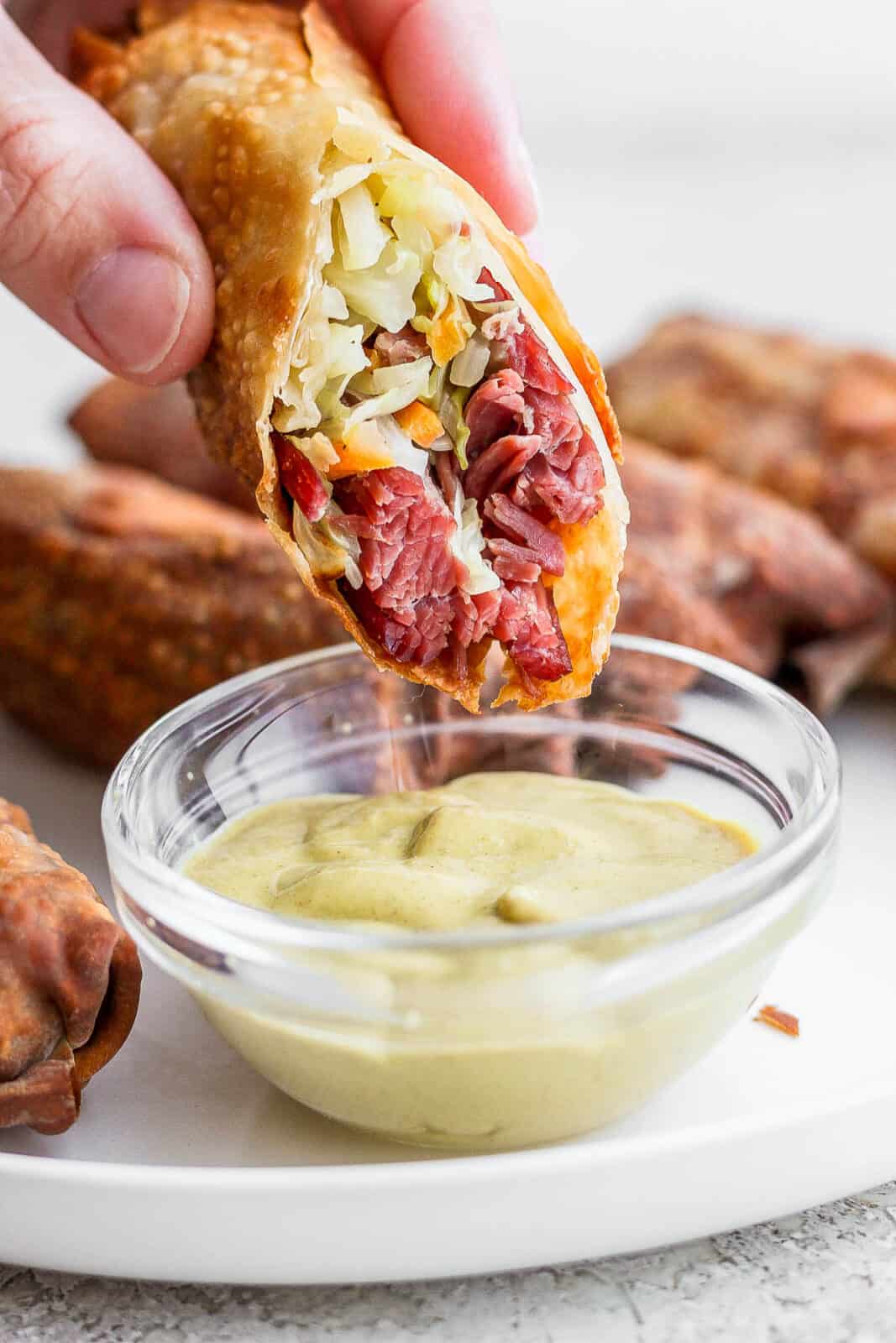 Corned Beef and Cabbage Egg Rolls The Wooden Skillet