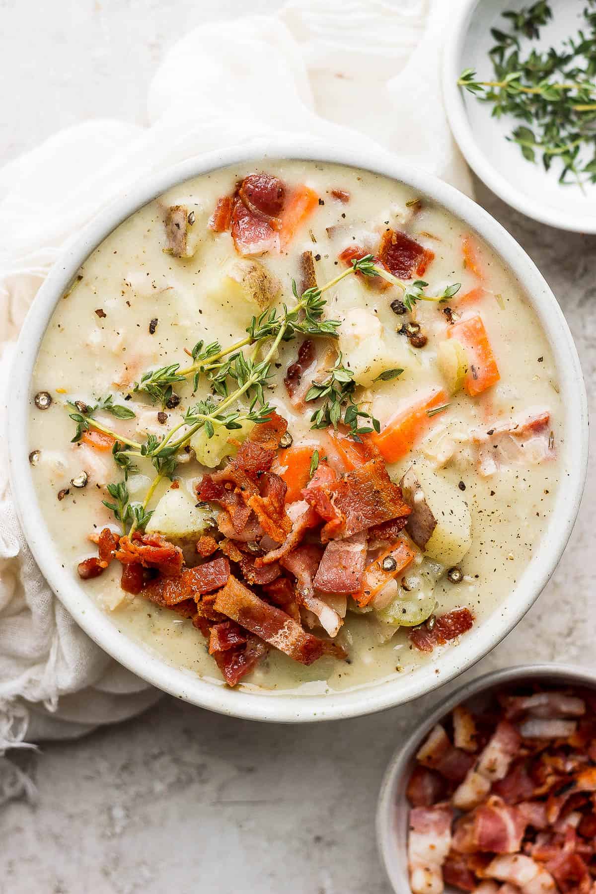 The best, creamy dairy-free clam chowder.