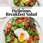 Pinterest image for an easy breakfast salad.