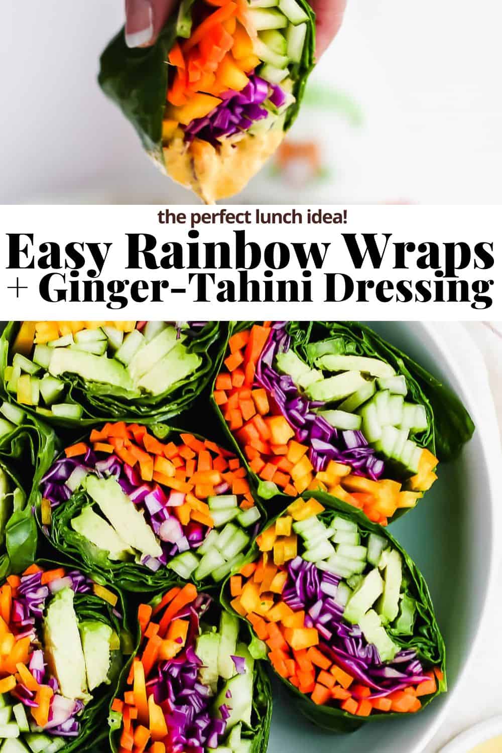 Pinterest image for veggie wraps.