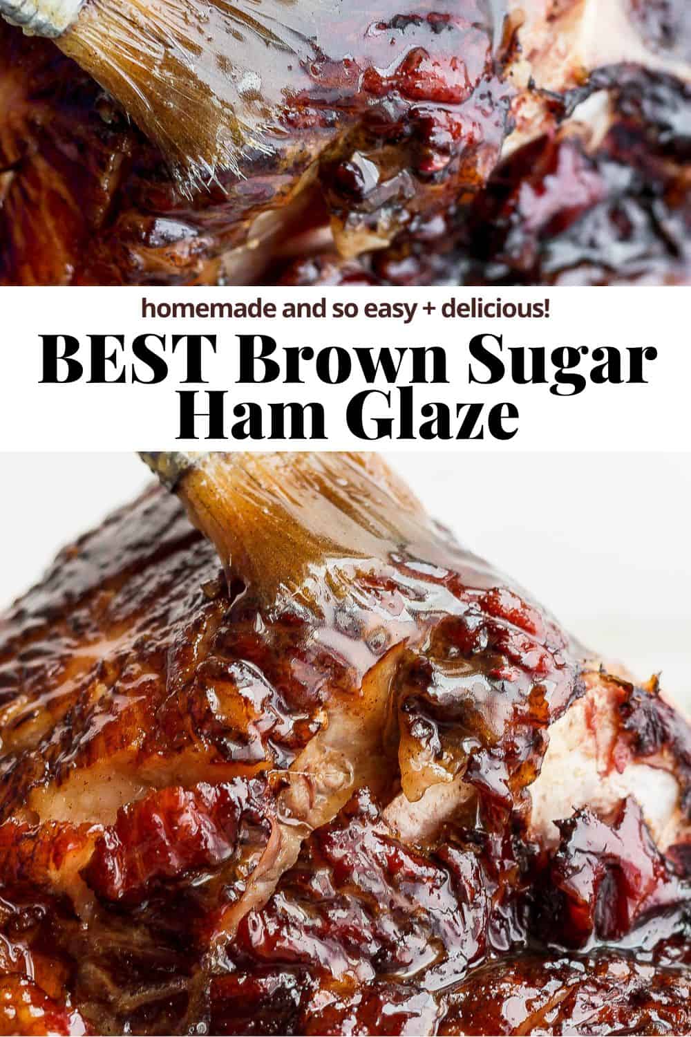 Pinterest image for brown sugar ham glaze.
